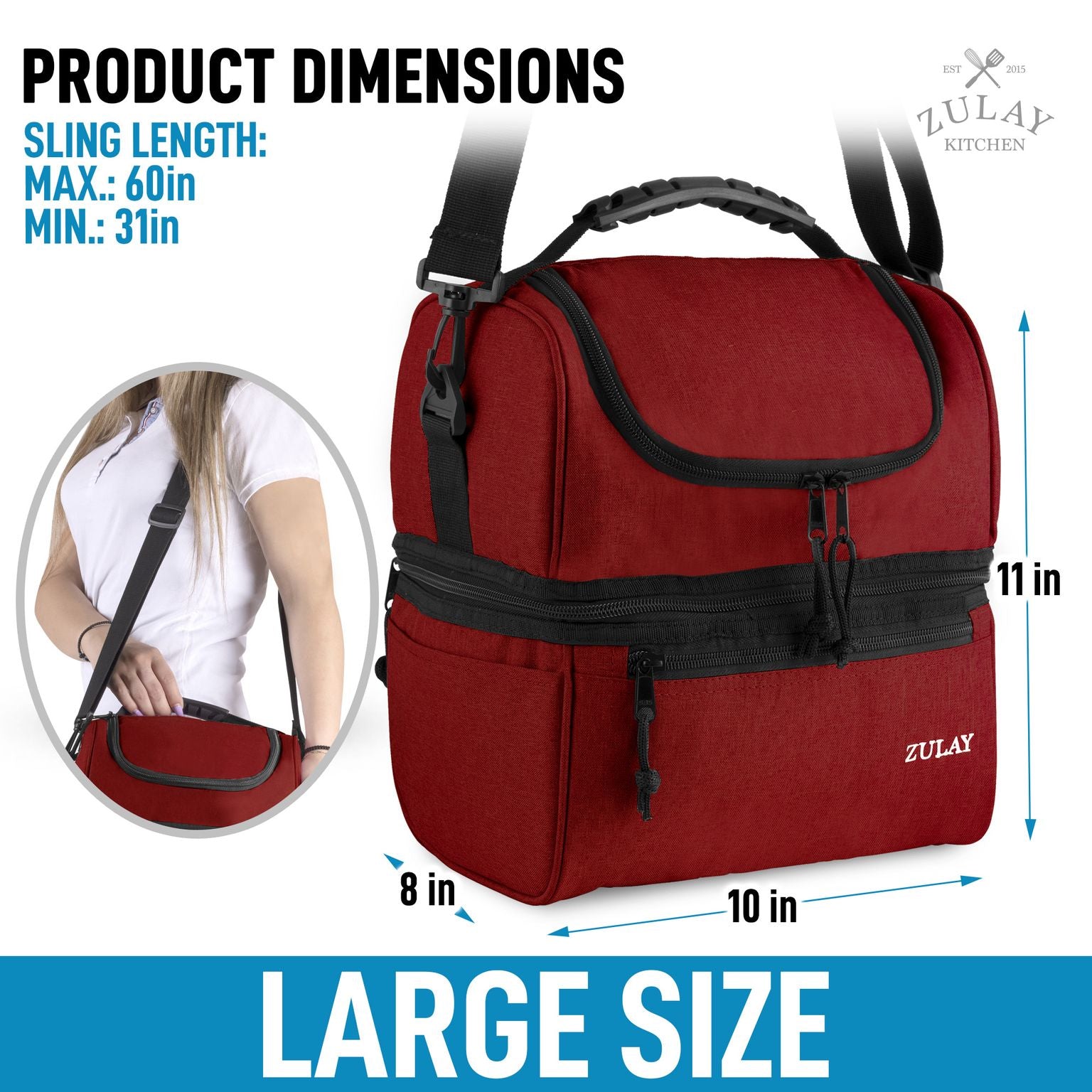 MIER Large Lunch Box for Men Insulated Lunch Bags
