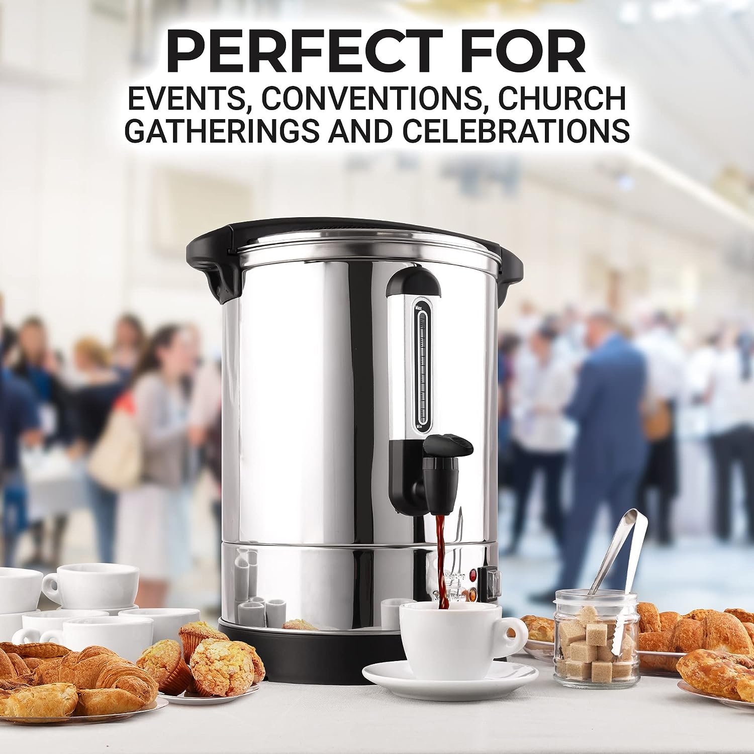50 Cup Commercial Coffee Urn - Stainless Steel