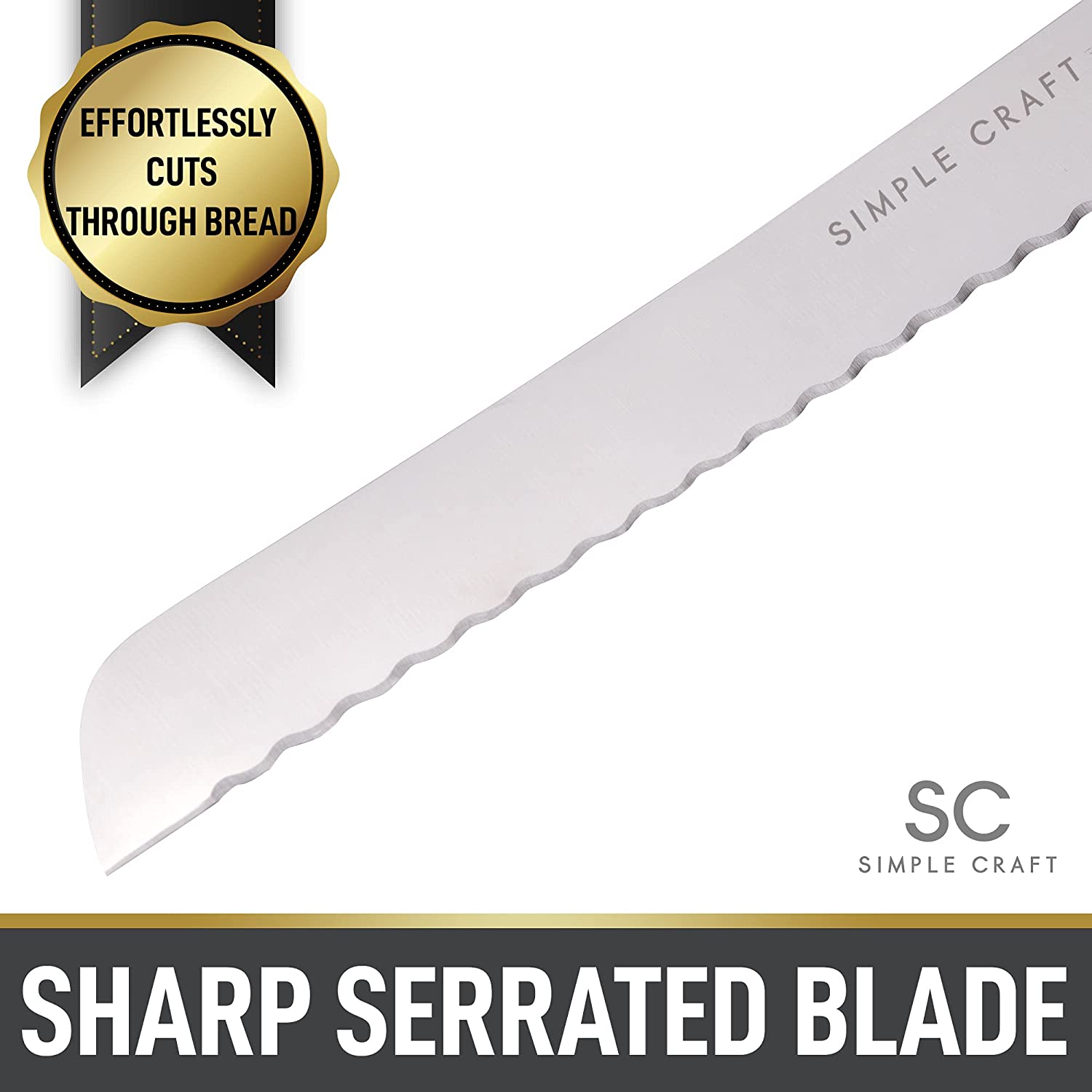 Simple Craft Serrated Bread Knife from Zulay Kitchen