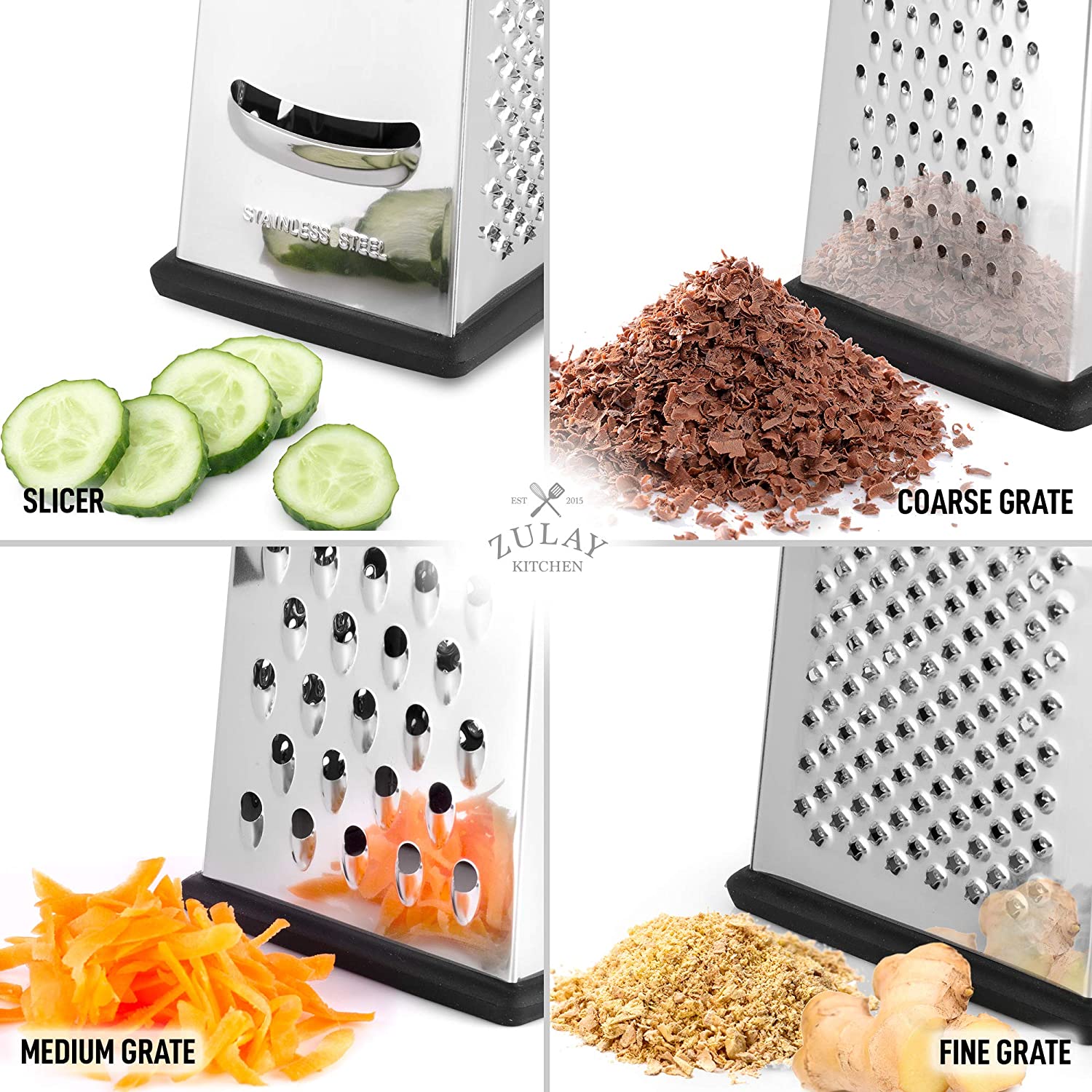 4-Sided Cheese Grater With Container - Zulay KitchenZulay Kitchen