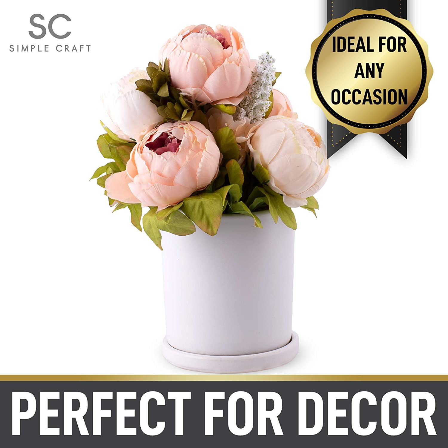 Simple Craft Peony Flowers Artificial for Decoration from Zulay Kitchen