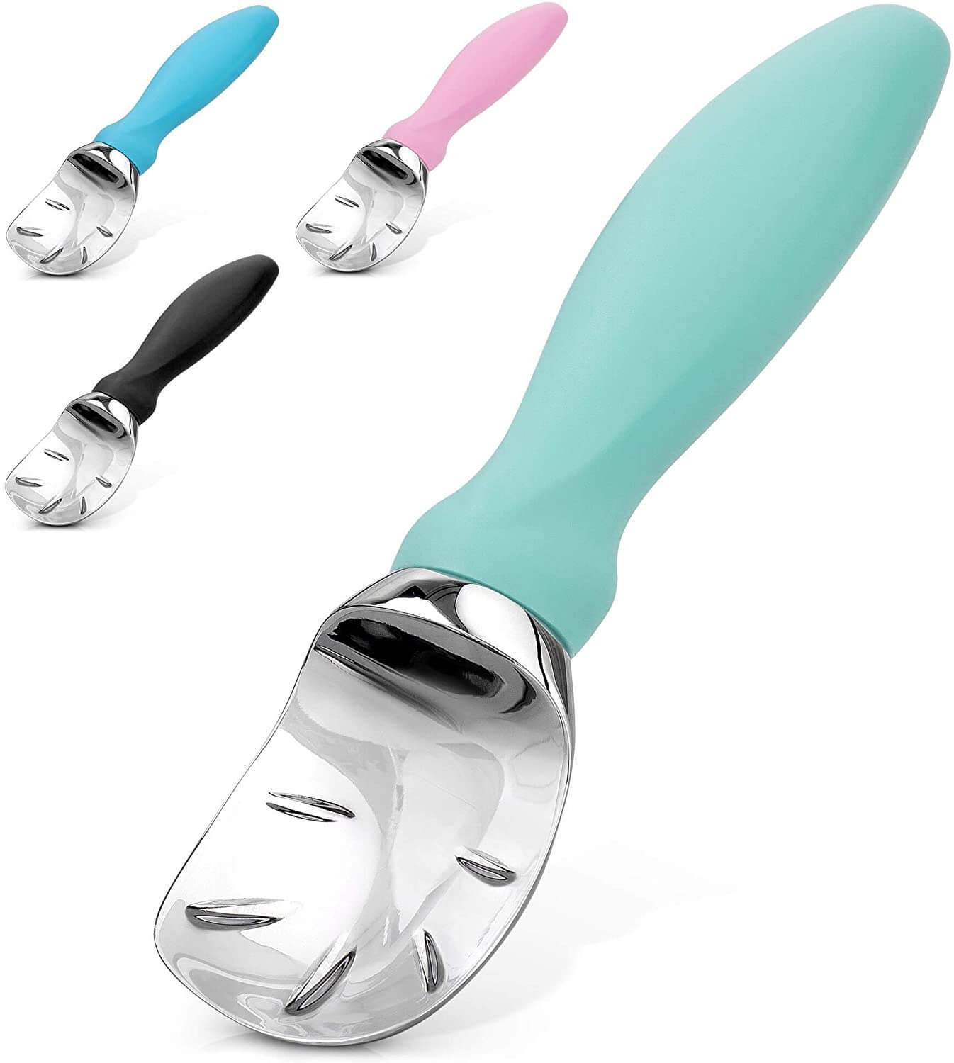 Zulay Kitchen Ice Cream Scooper with Built-in Lid Opener - Pink