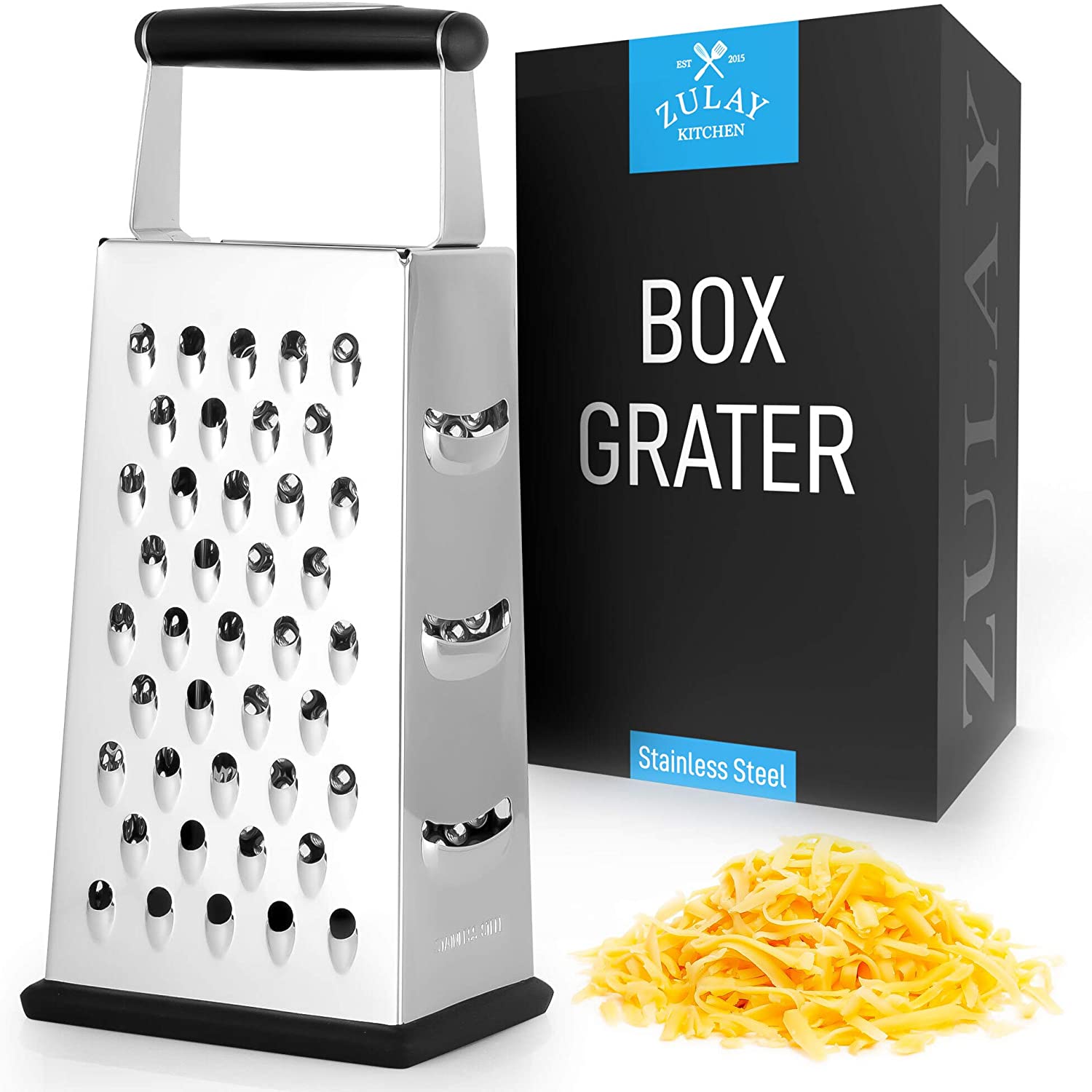Stainless Steel Four-sided Cheese Grater And Vegetable And Fruit Grater In  Blue And Pink