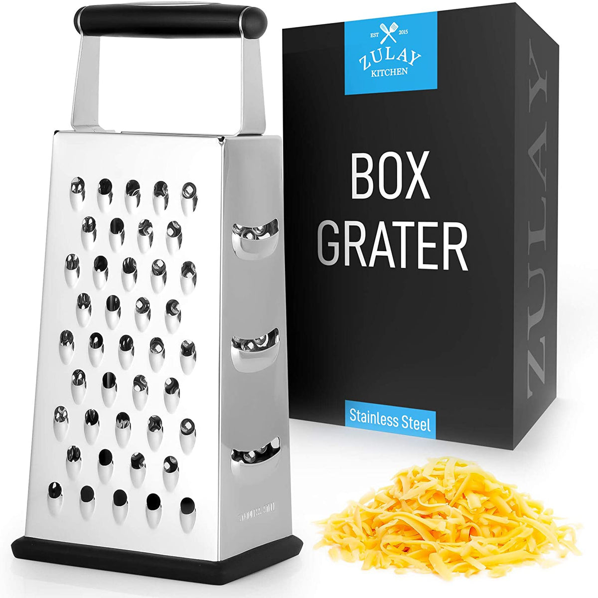 Zulay Kitchen Stainless Steel Flat Cheese Grater - Orange - 136 requests