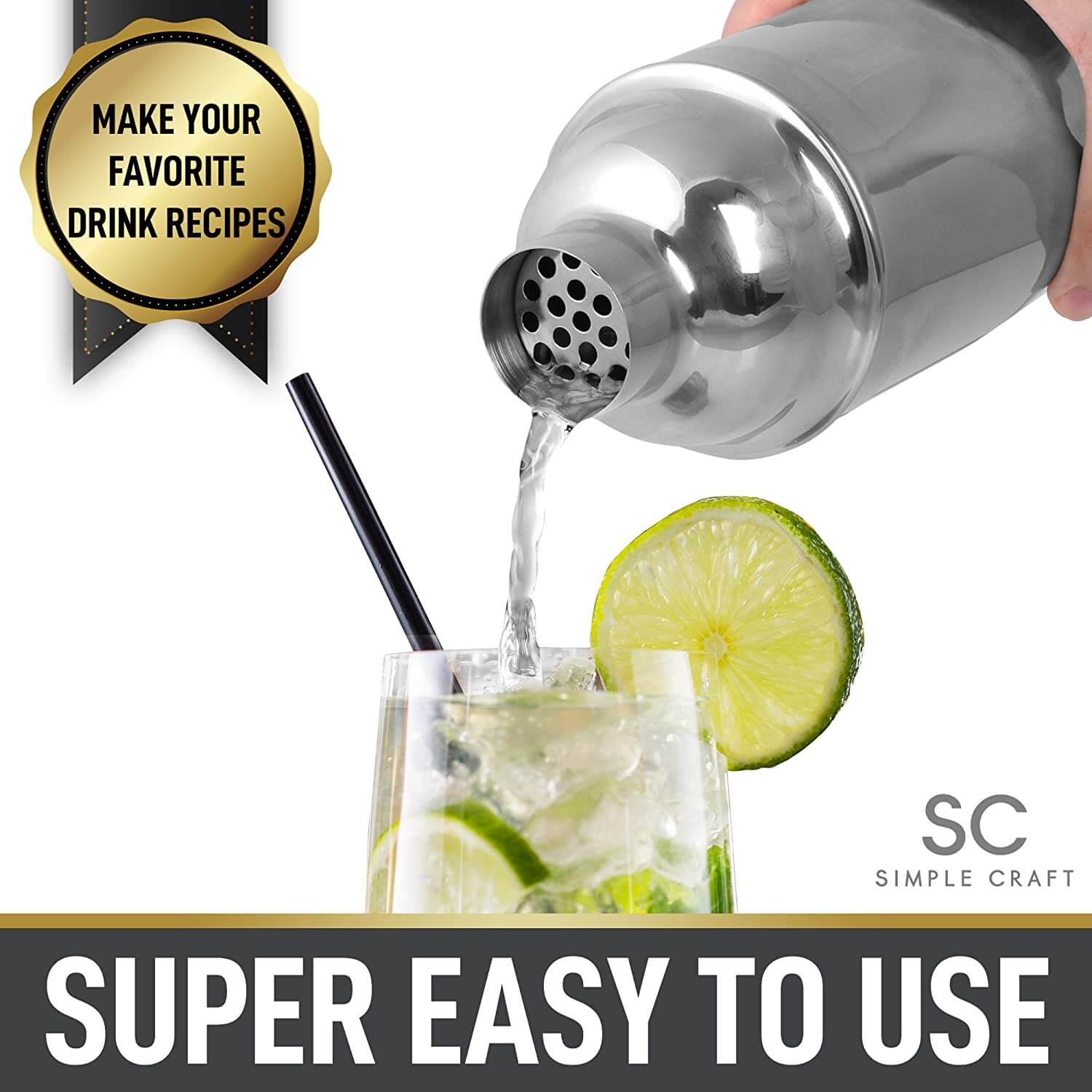 Simple Craft Cocktail Shaker from Zulay Kitchen