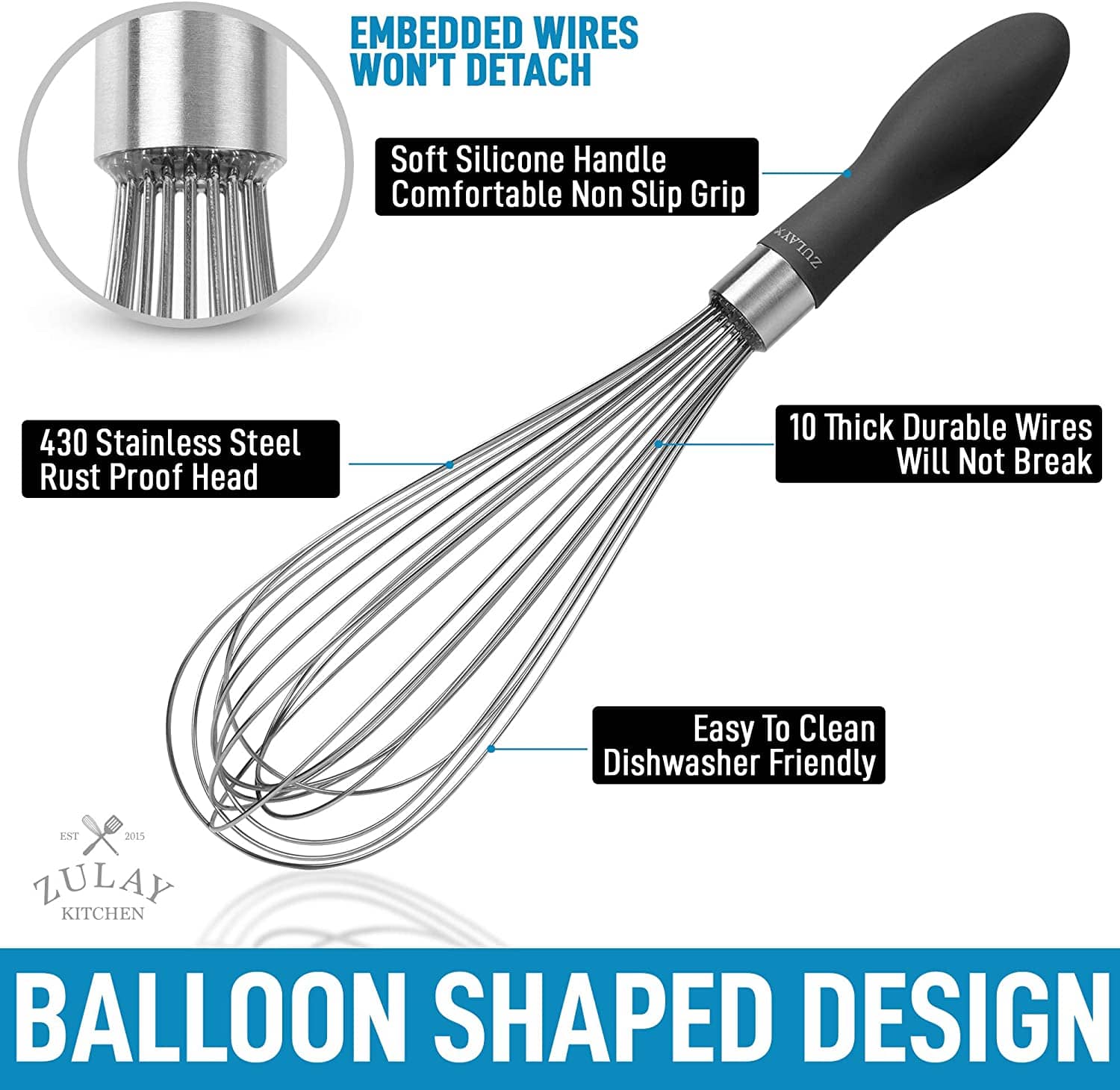 12" Balloon Whisk - Zulay KitchenZulay Kitchen