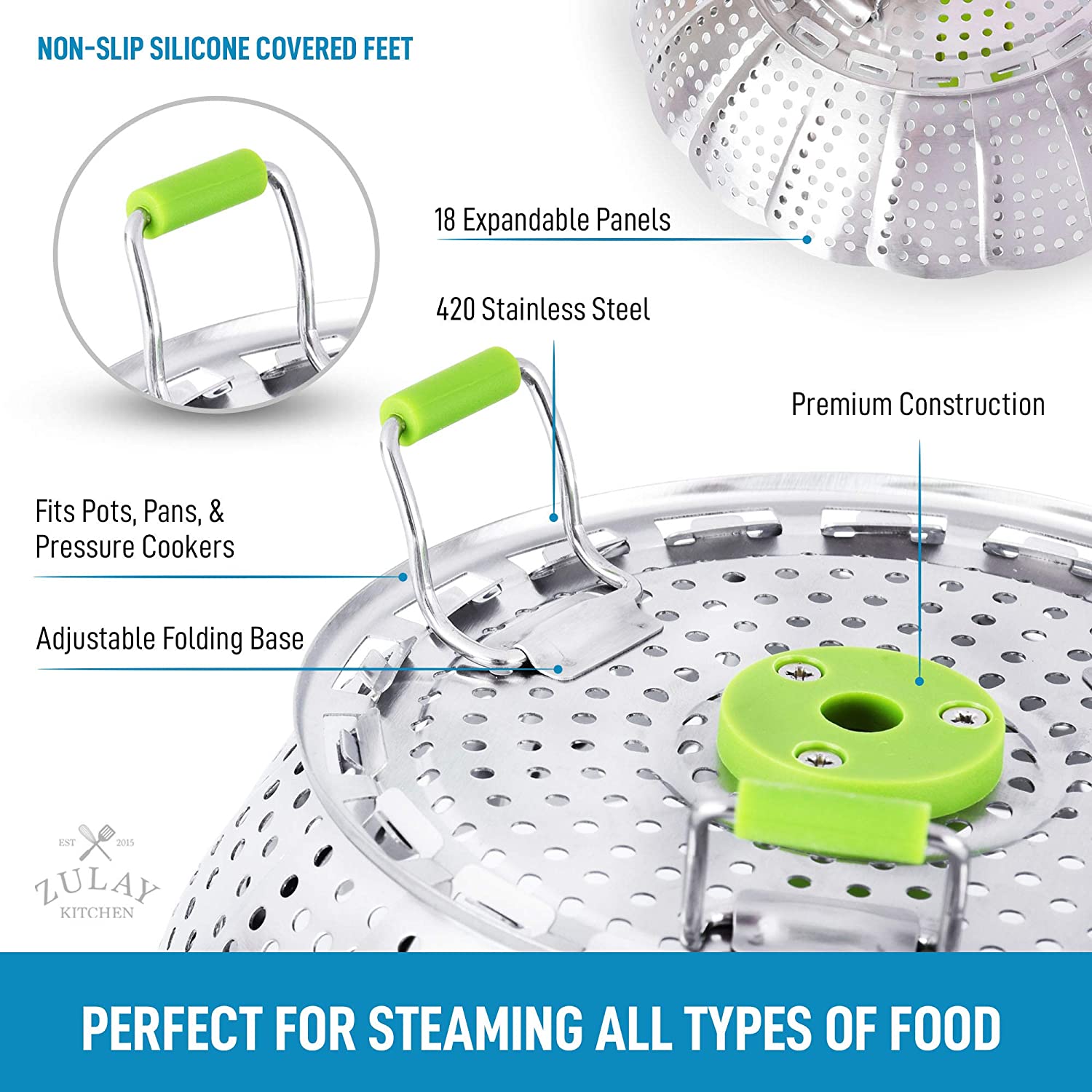 Perfect For Steaming All Types of Food by Zulay Kitchen
