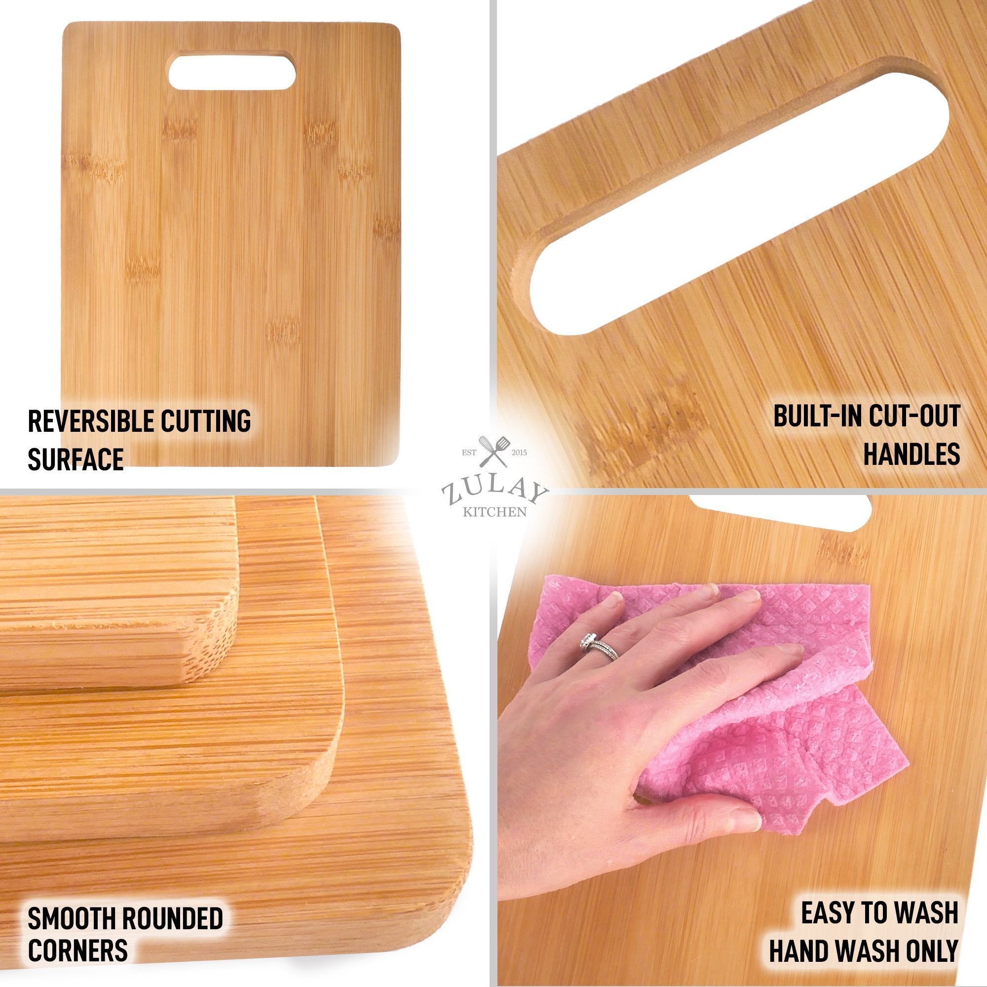 Bamboo Wooden Cutting Boards - 3 Assorted Sizes - Zulay KitchenZulay Kitchen