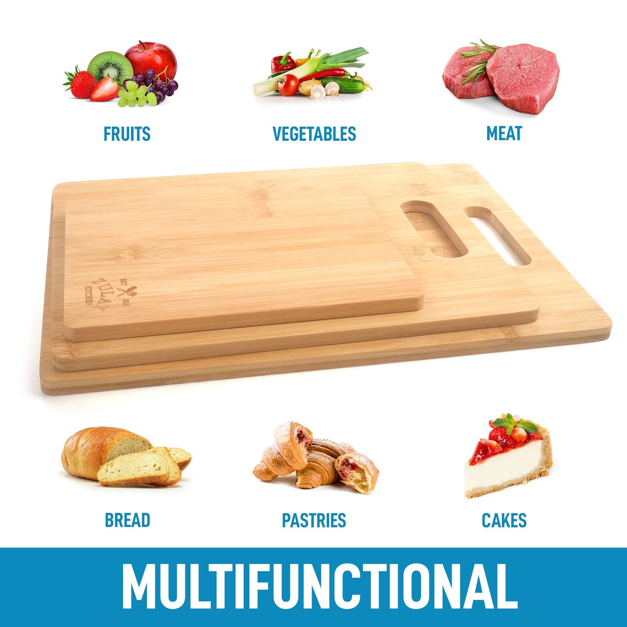 Bamboo Wooden Cutting Boards - 3 Assorted Sizes Online