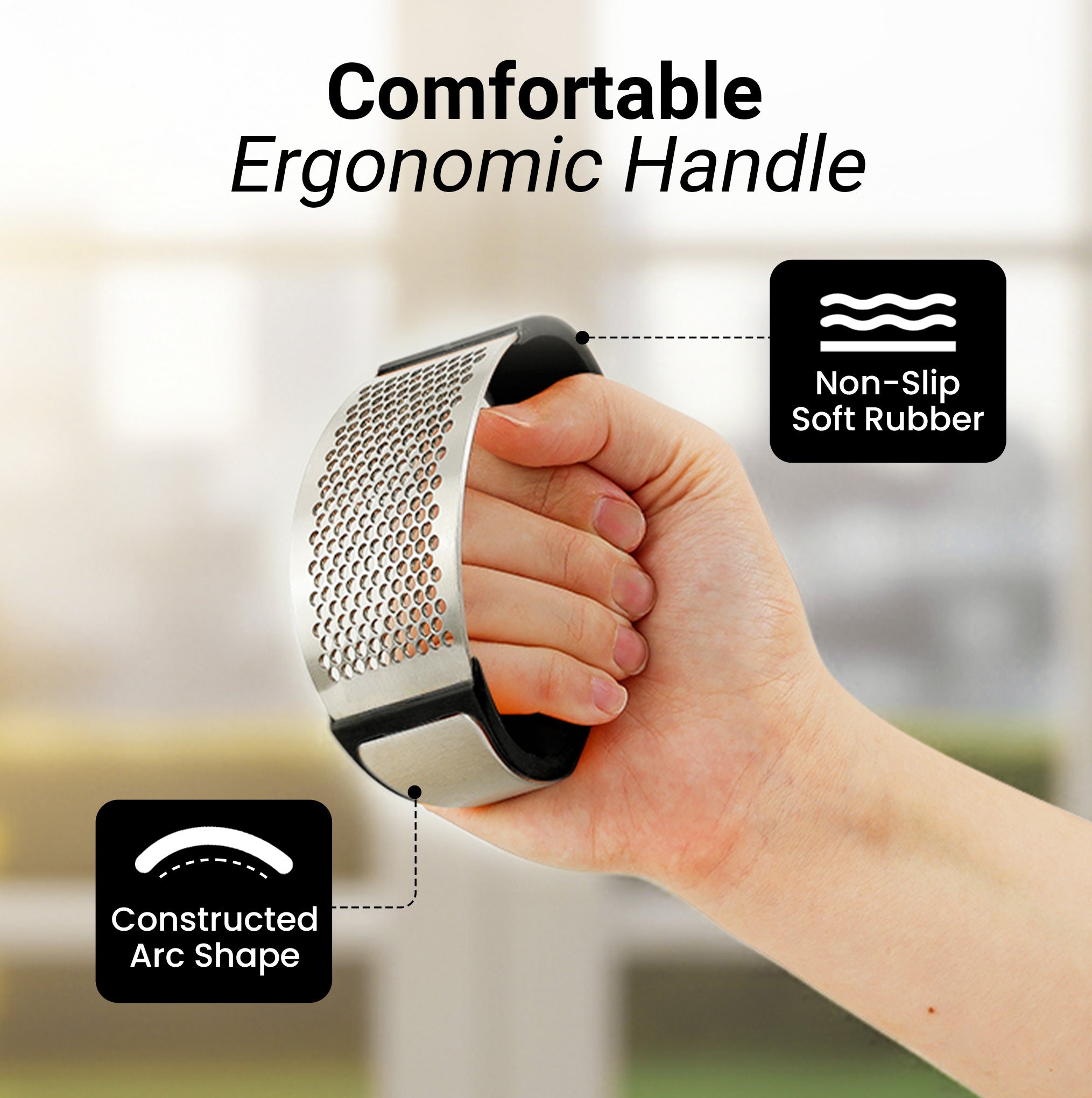 Ergonomically Constructed with Arc Shape Garlic Press by Zulay Kitchen