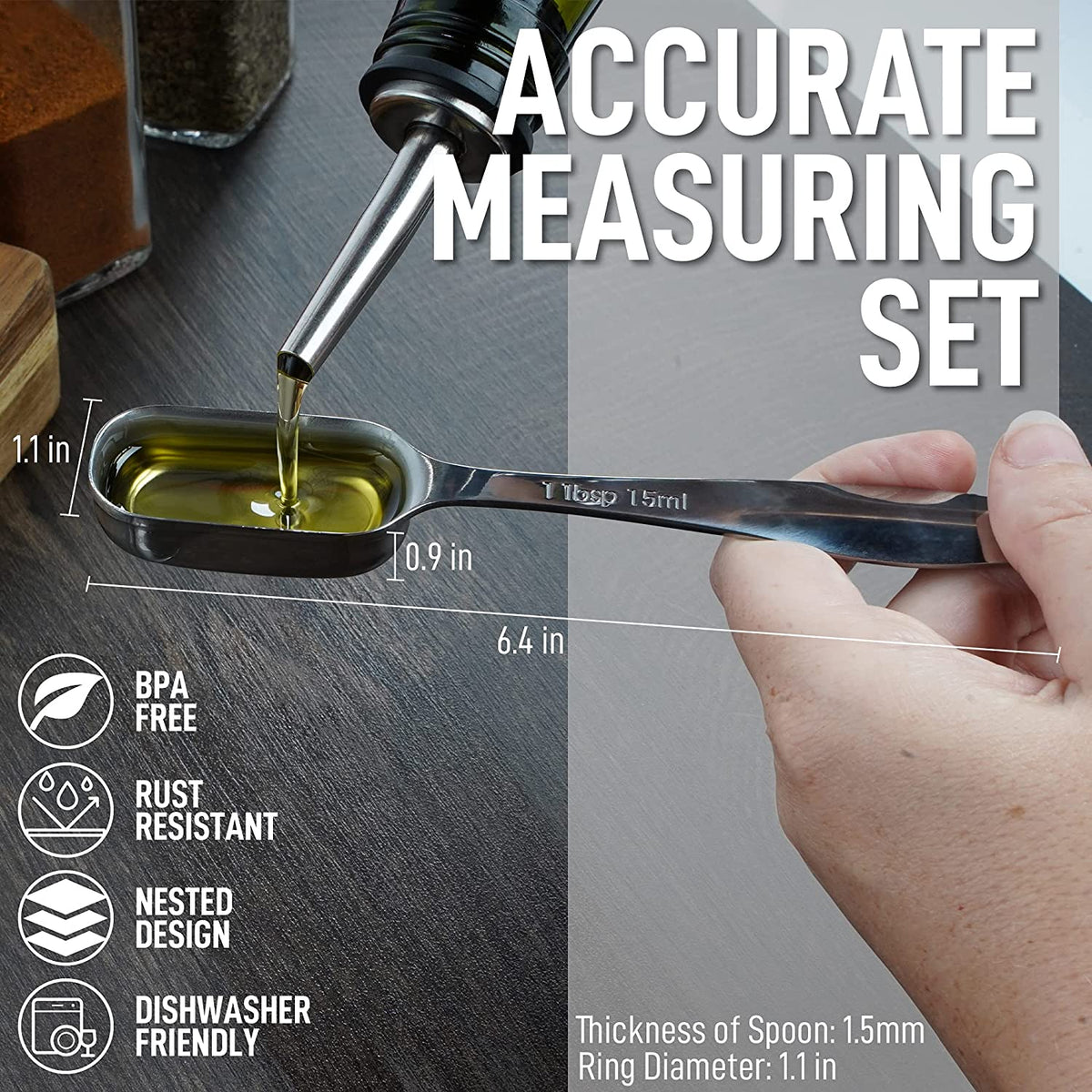 Rectangular Measuring Spoons Set