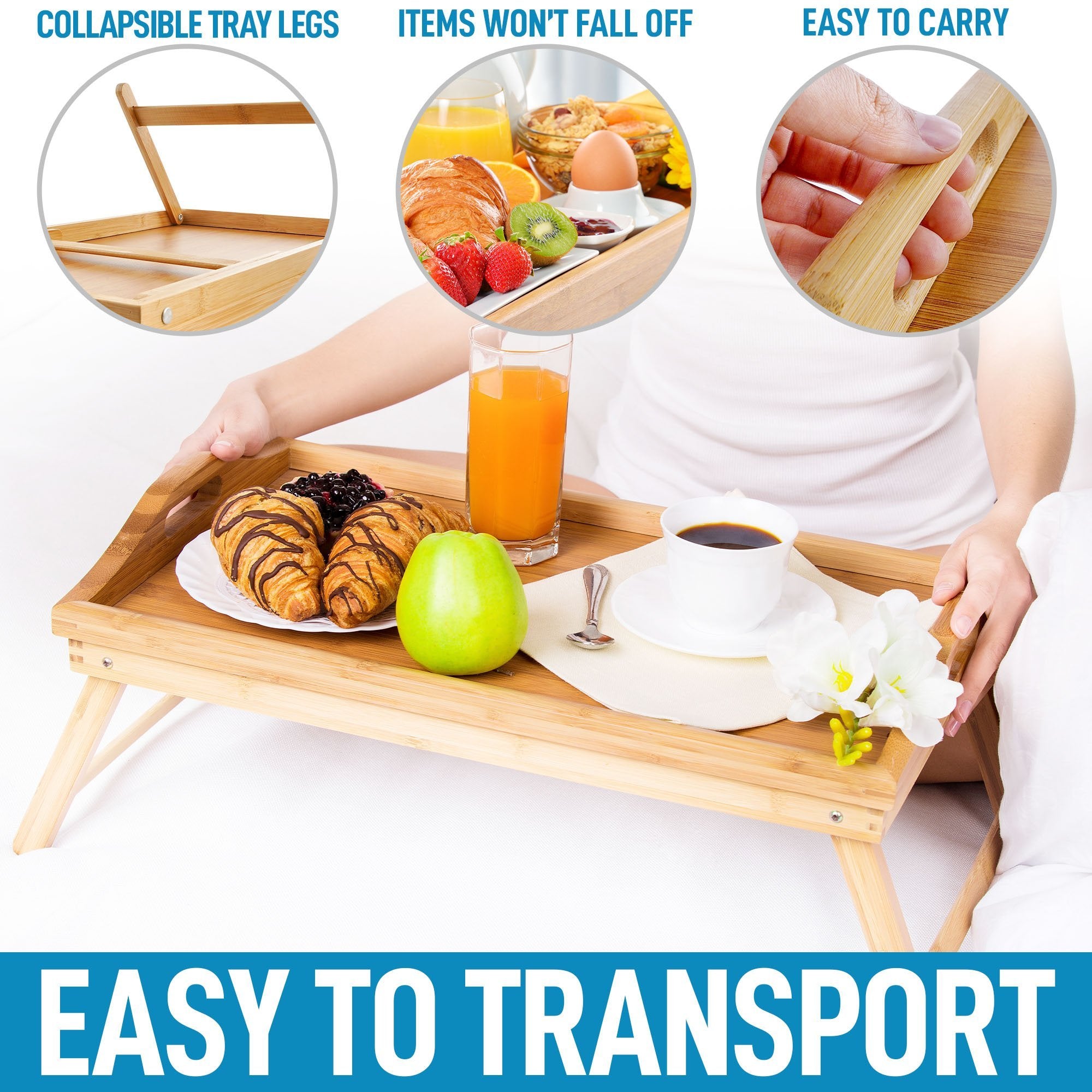 Bamboo Breakfast in Bed Tray Table - Zulay KitchenZulay Kitchen