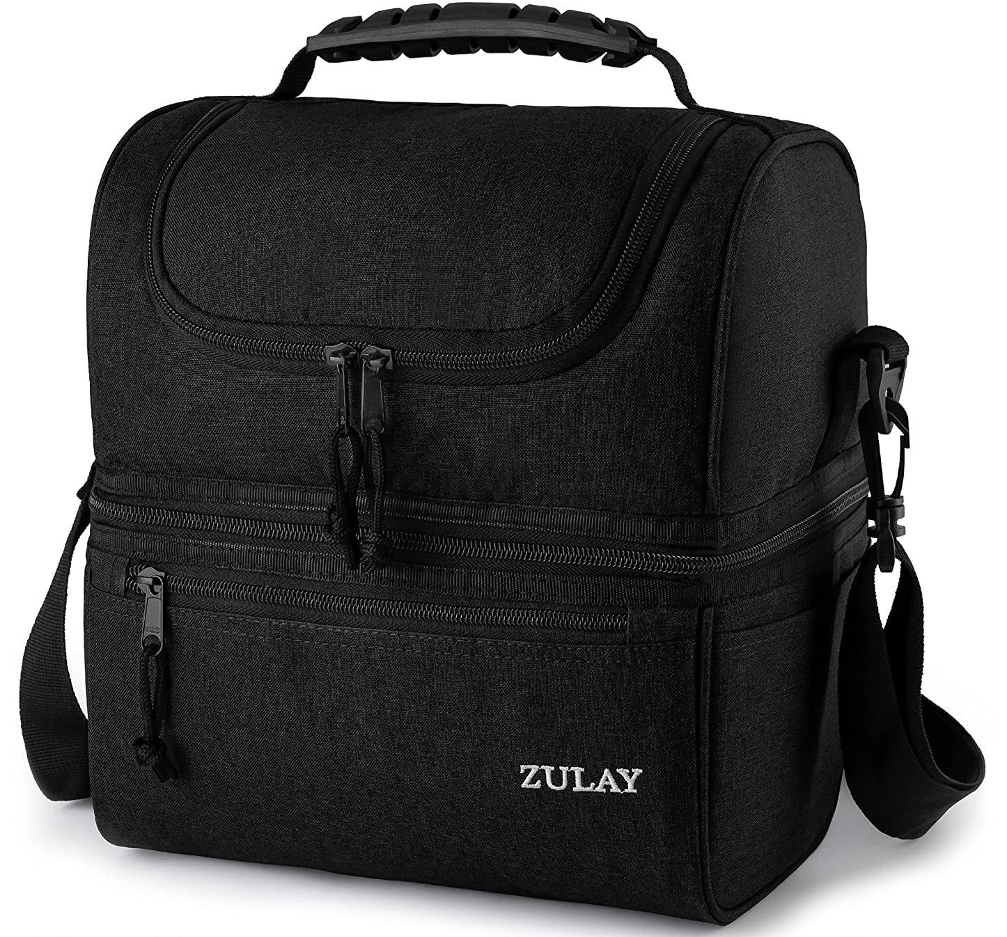 Insulated 2-Compartment Lunch Box Bag With Strap - Zulay KitchenZulay Kitchen