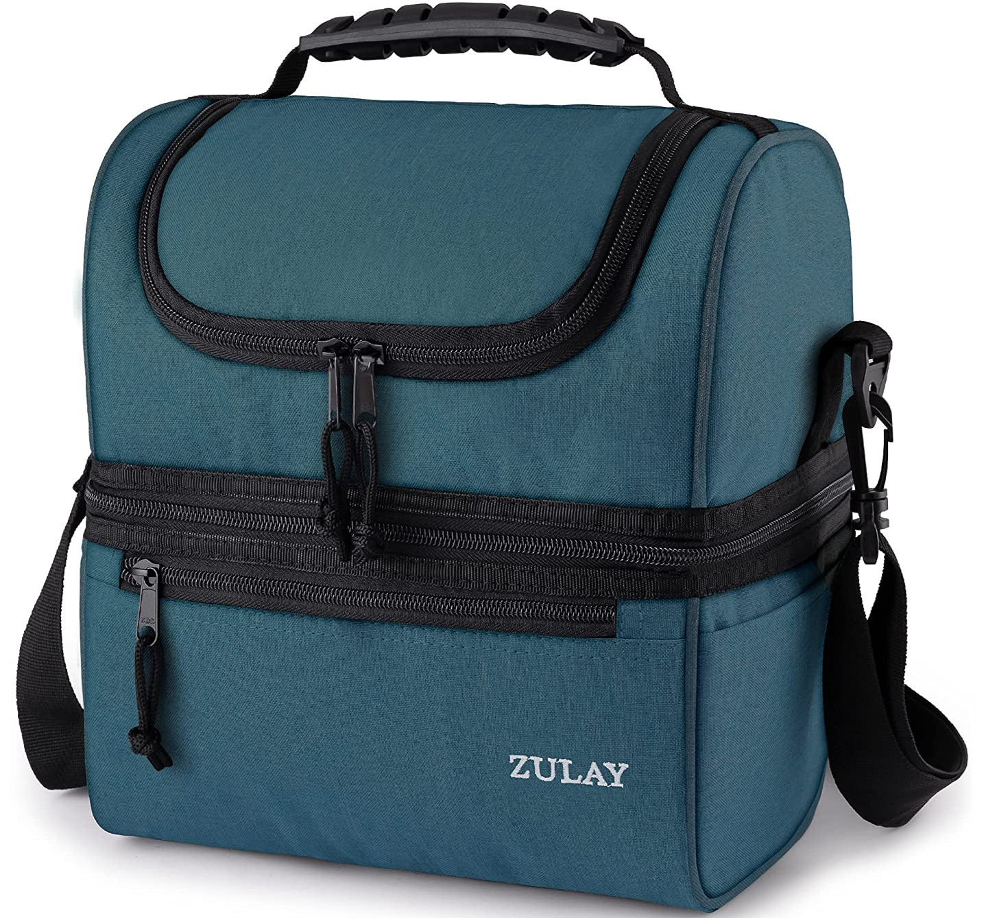 Insulated 2-Compartment Lunch Box Bag With Strap - Zulay KitchenZulay Kitchen