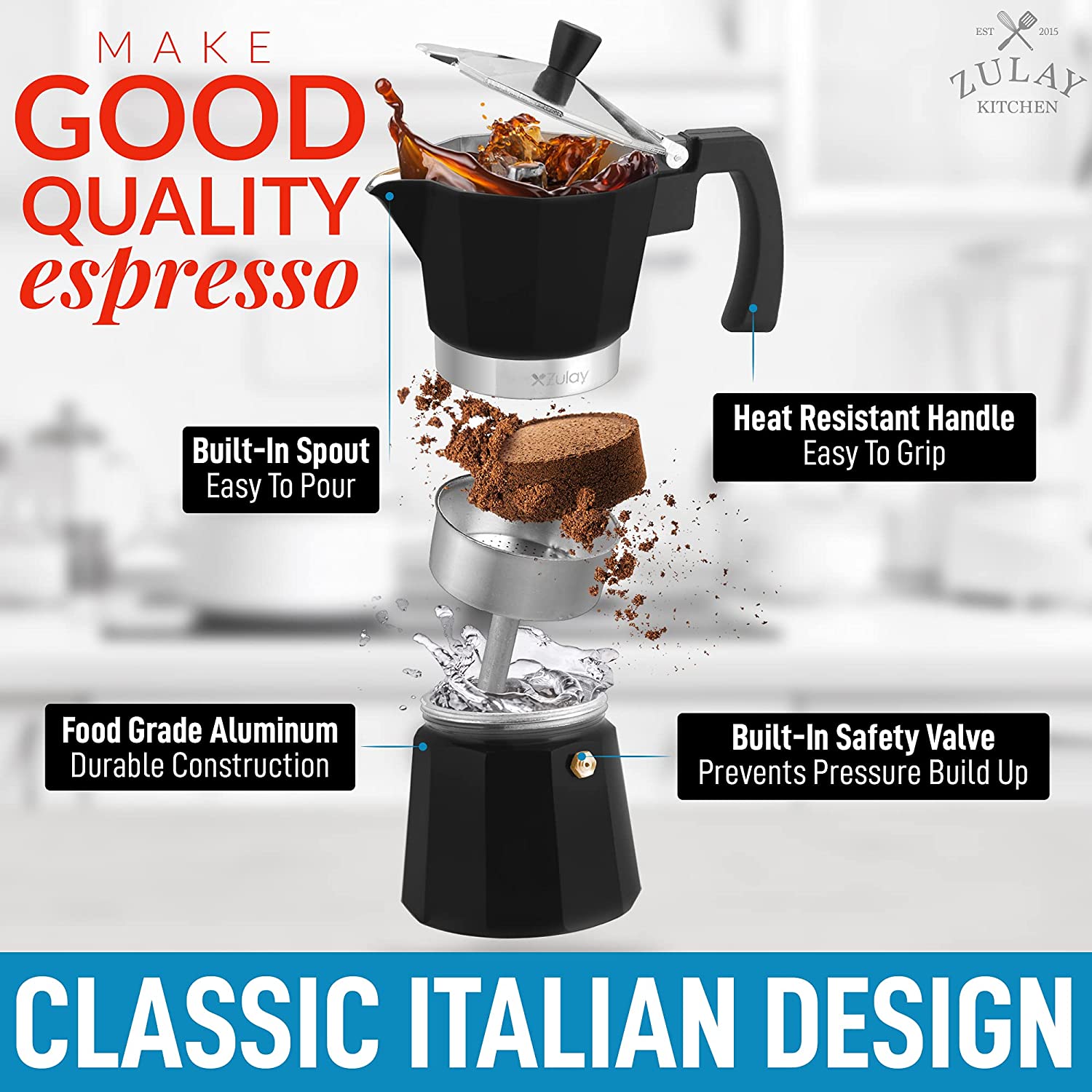 Italian Style Espresso Maker - Zulay KitchenZulay Kitchen