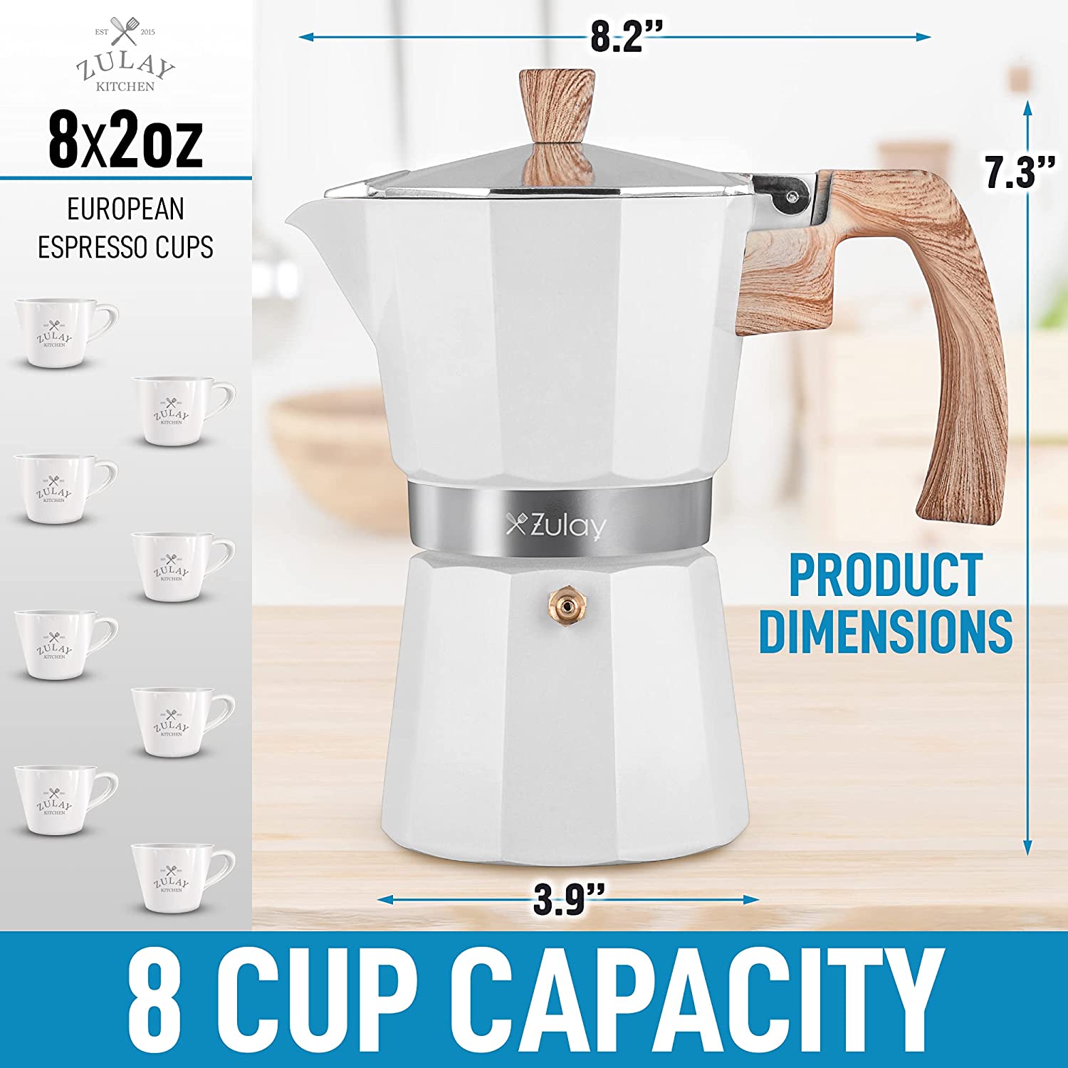Zulay Classic Stovetop Espresso Maker - 8 Cup – The Curiosity Cafe