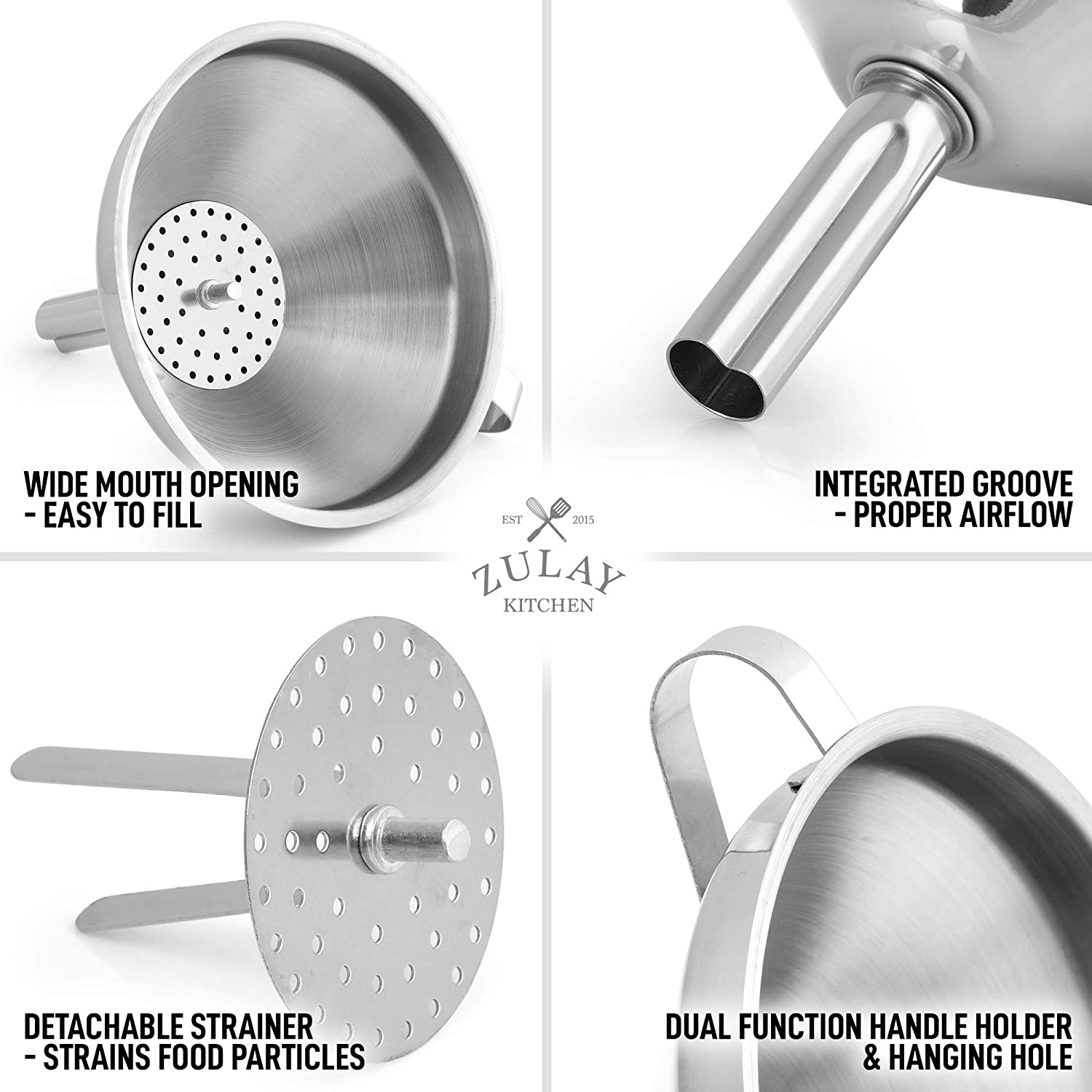 Kitchen Funnel With Removable Filter - Zulay KitchenZulay Kitchen