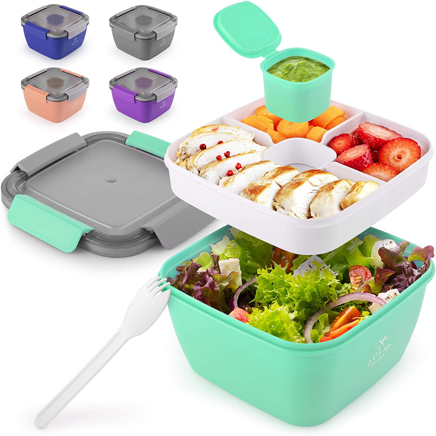 Leak Proof Salad Container - Zulay KitchenZulay Kitchen