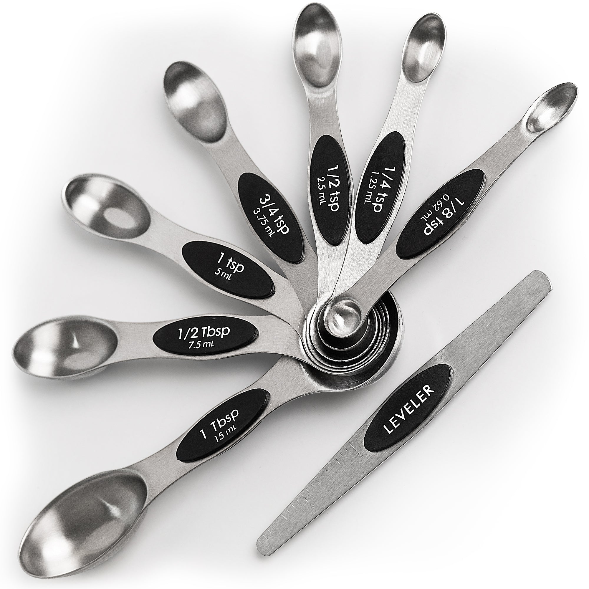 Zulay Kitchen Magnetic Measuring Spoons Set of 8 - White, 1 - City