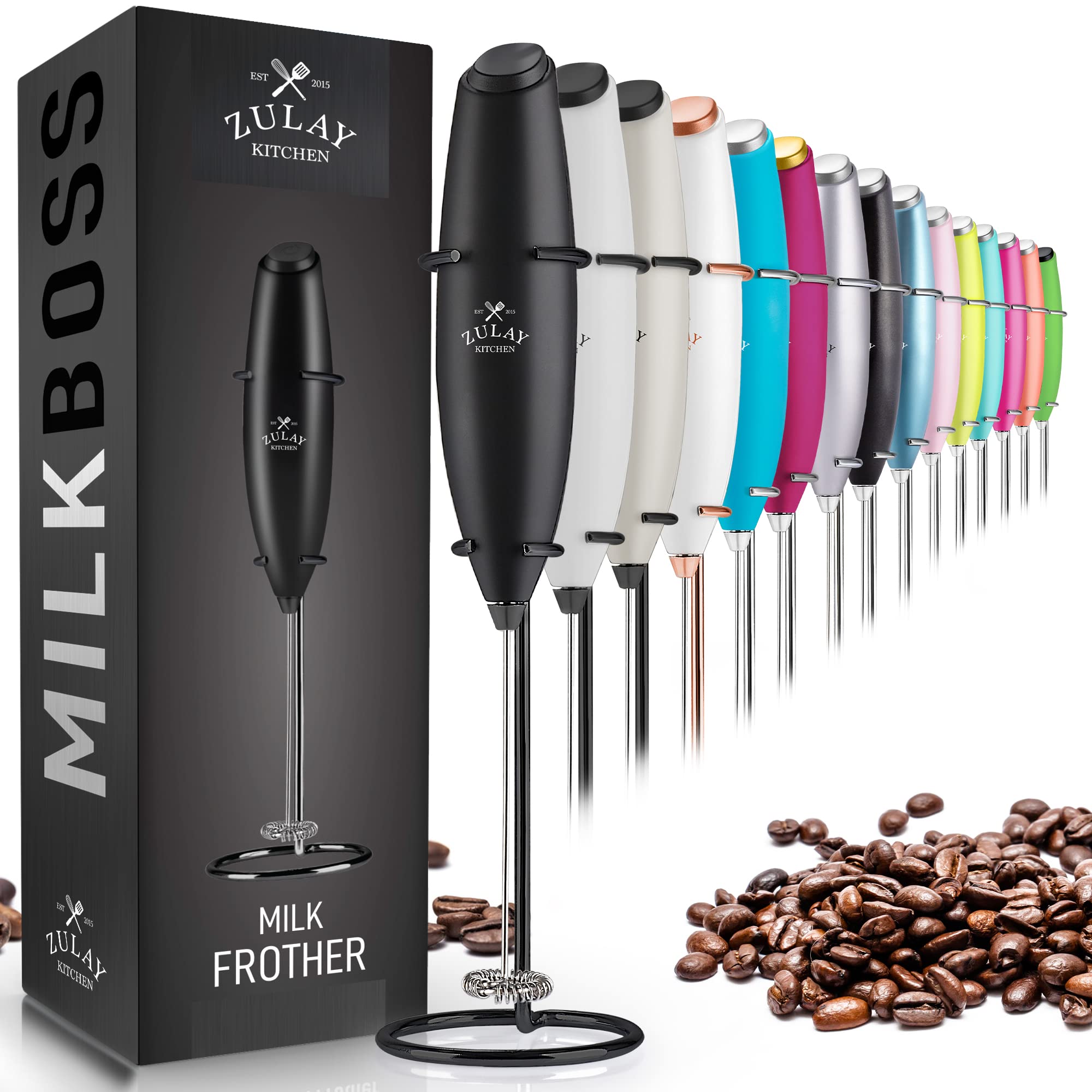 Zulay Kitchen MILK BOSS Milk Frother With Stand - Mimosas, 1 - Foods Co.
