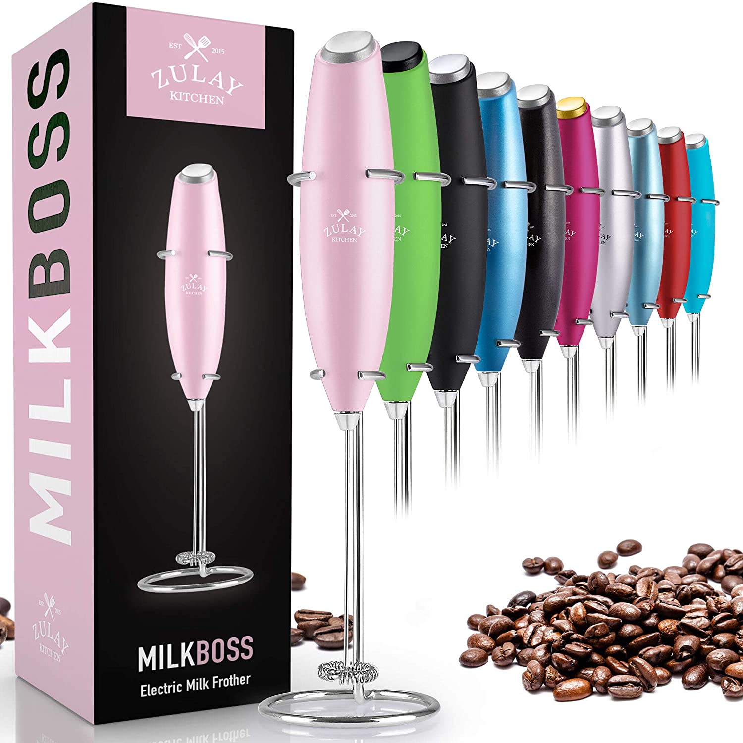 Zulay Kitchen MILK BOSS Milk Frother With Stand - Cupcake, 1