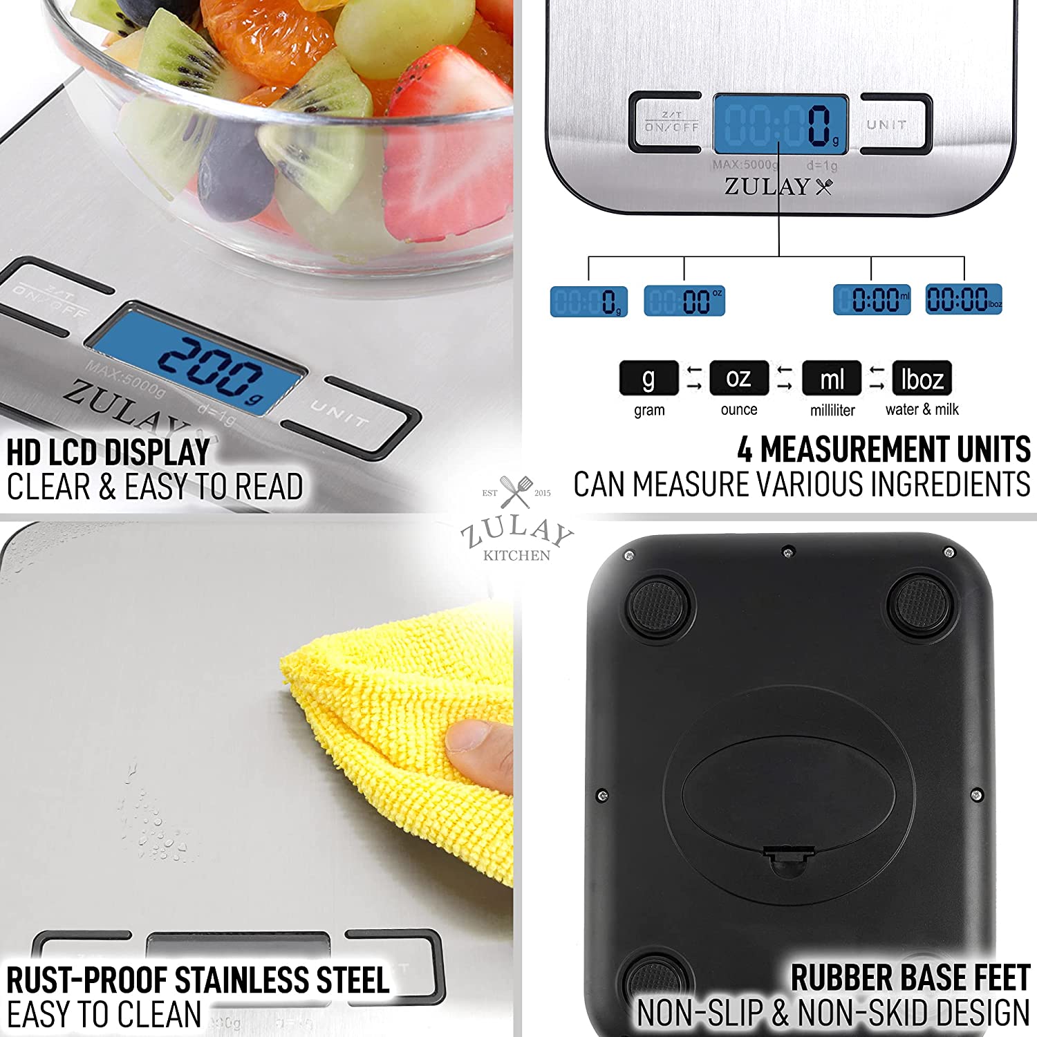 Precision Digital Food Scale Weight Grams and Oz, LB, KG, ML - Zulay KitchenZulay Kitchen