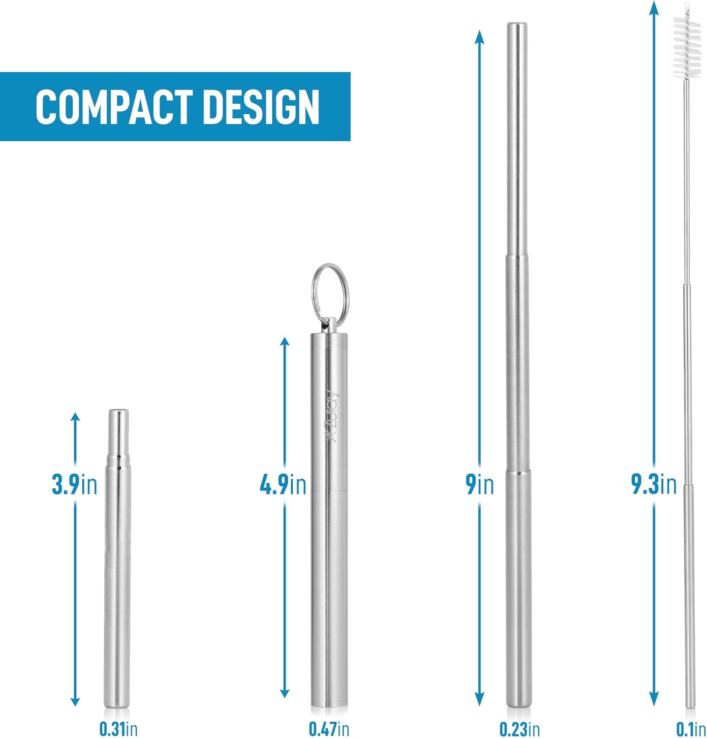 Compact Collapsible Straw with Case and Cleaning Tool by Zulay Kitchen