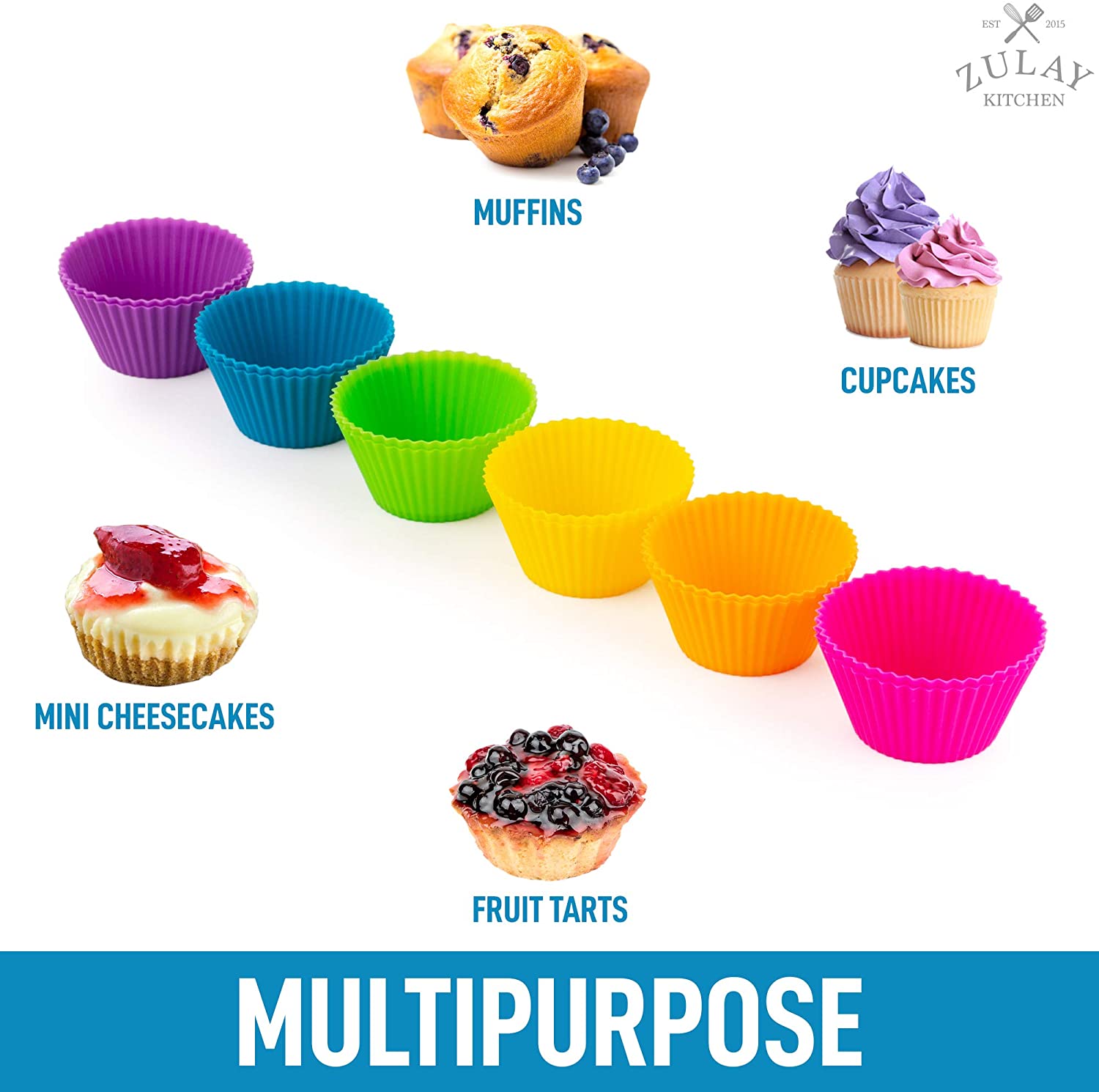 Reusable Silicone Cupcakes Liners - 12 Pack - Zulay KitchenZulay Kitchen