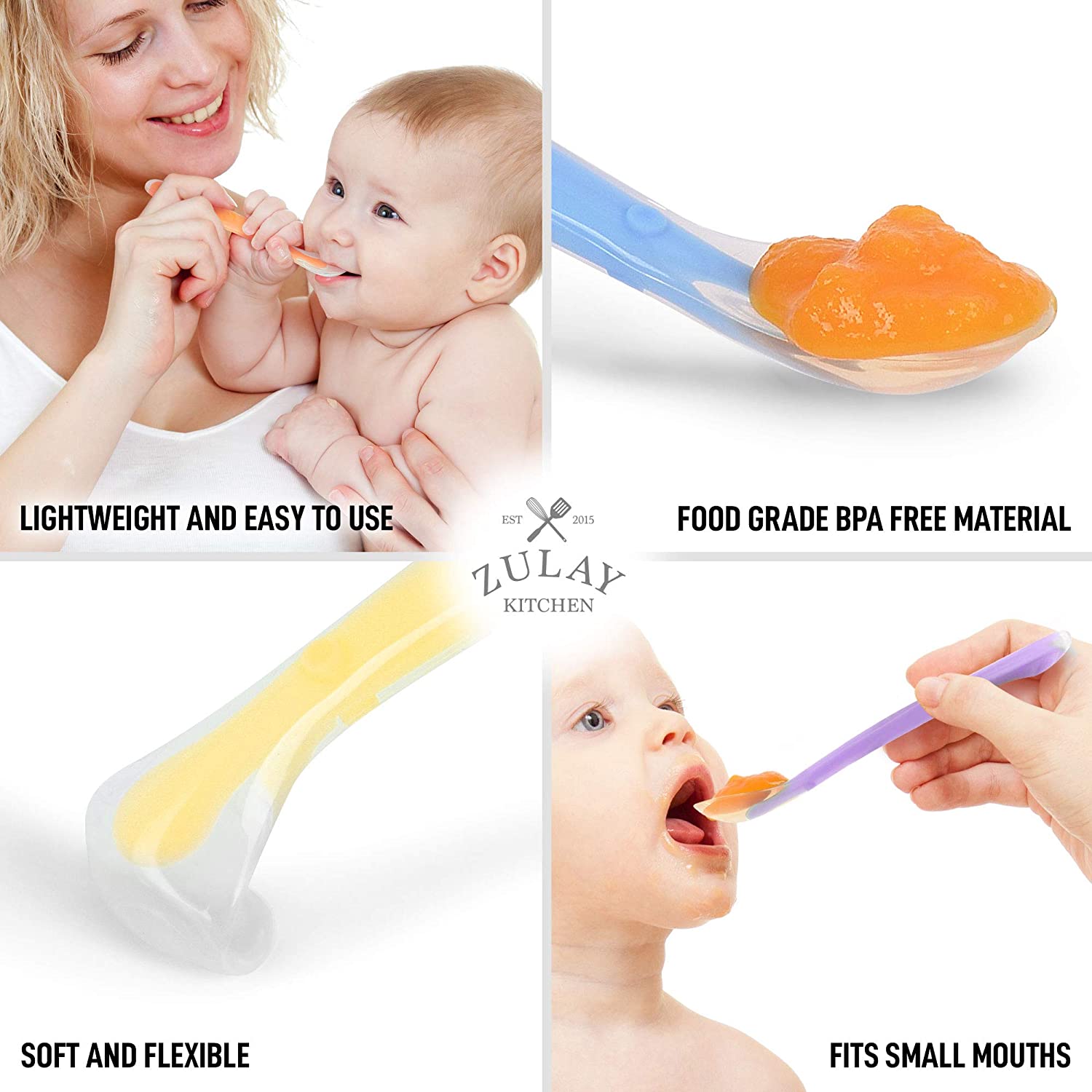 Silicone Dip Spoons for Stage 1 Self Feeding - Set of 3 – UpwardBaby