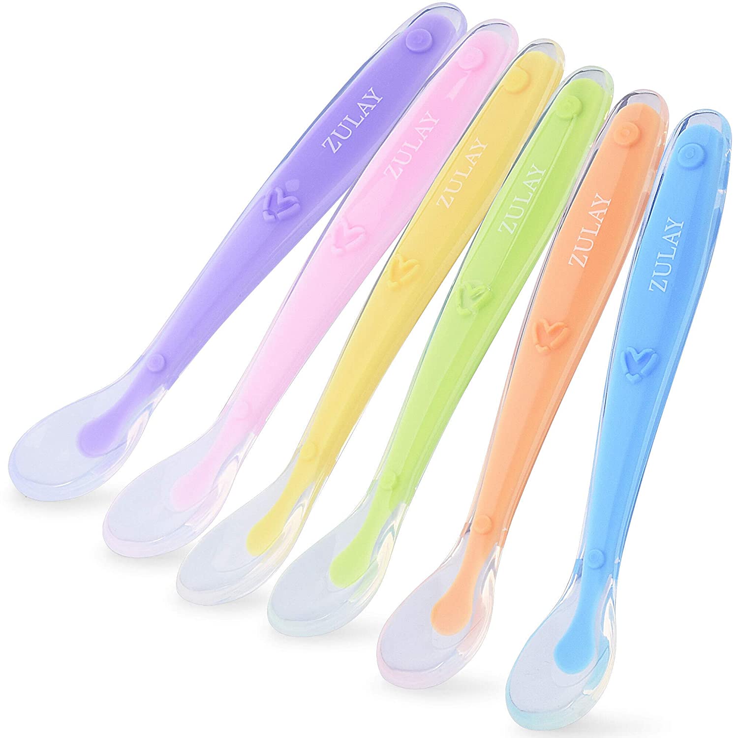 Silicone Baby Spoon (6 Pack) - BPA Free Gum-Friendly First Stage Baby Feeding Spoon - Zulay KitchenZulay Kitchen