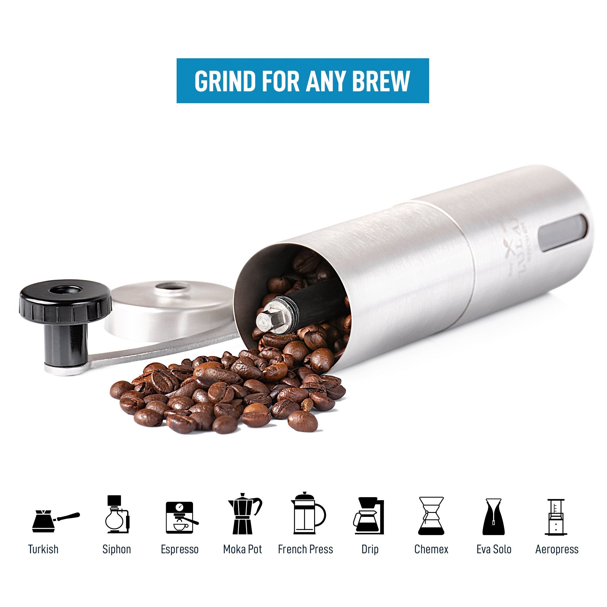 Stainless Steel Manual Burr Adjustable Coffee Grinder - Zulay KitchenZulay Kitchen