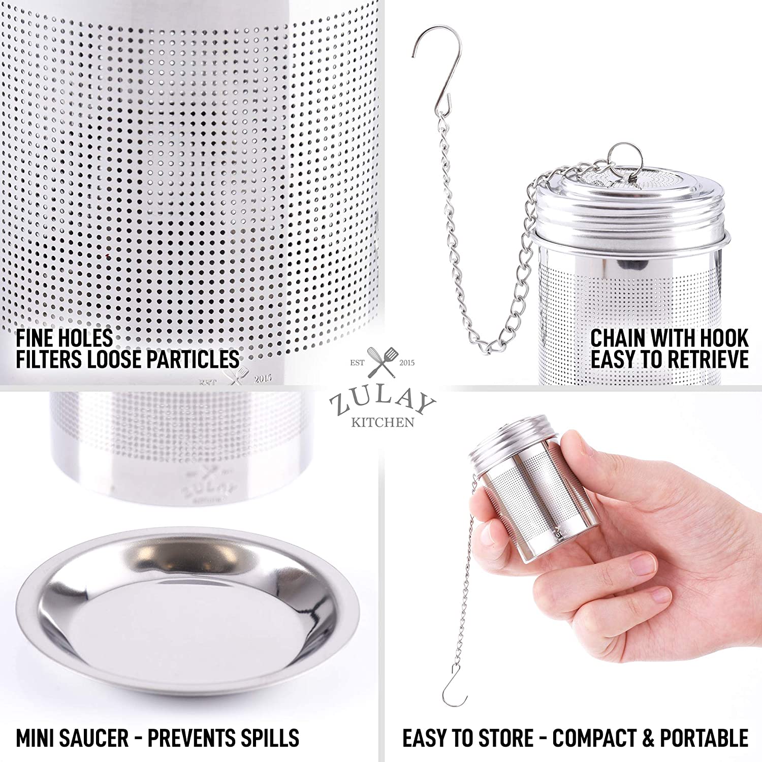 Stainless Steel Tea Infusers (Set of 2) - Zulay KitchenZulay Kitchen