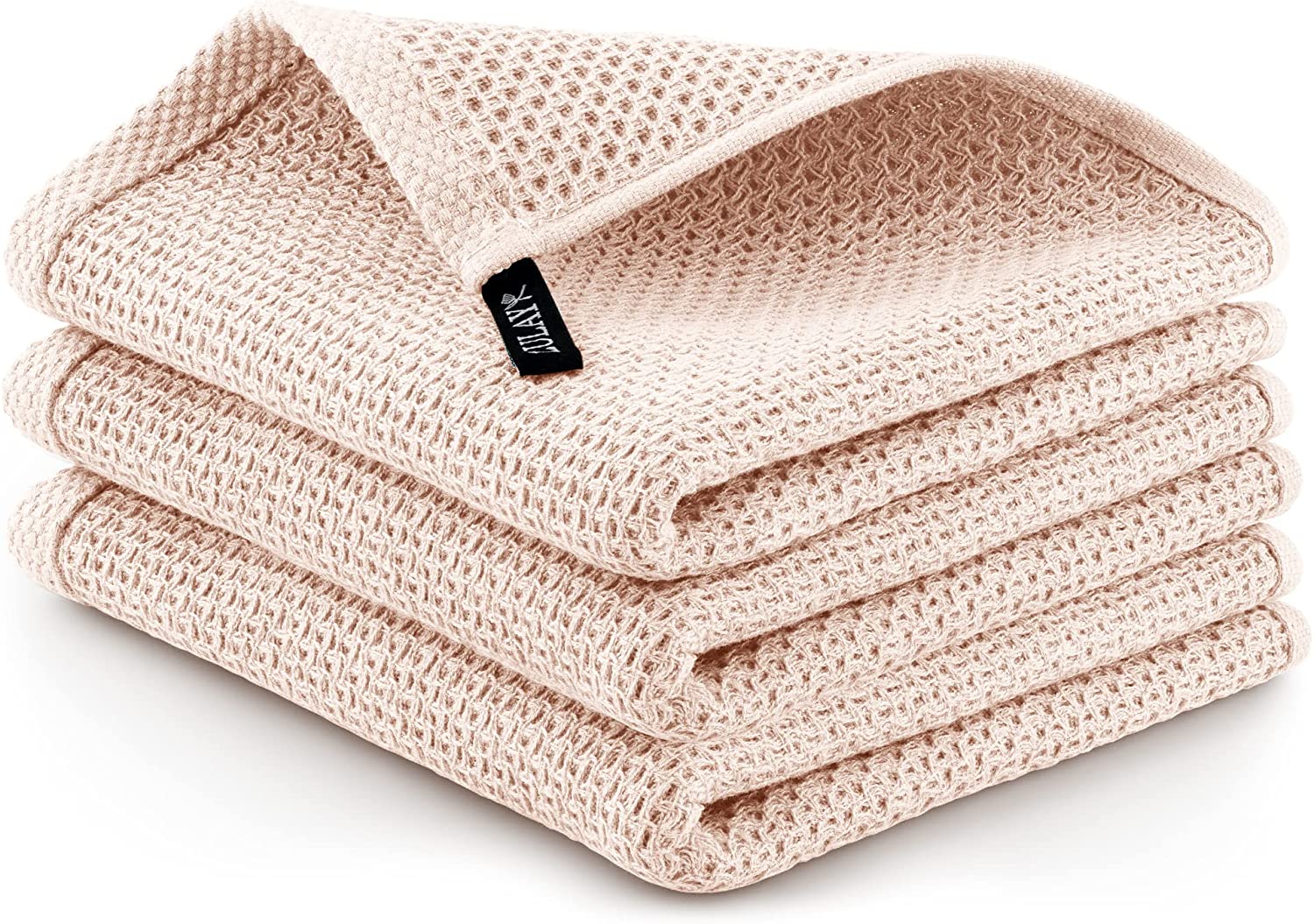 6pcs Beige Waffle Weave Kitchen Cloth, Ultra Soft & Absorbent Dishcloth,  Used For Drying Dishes & Quick-drying Kitchen Towel