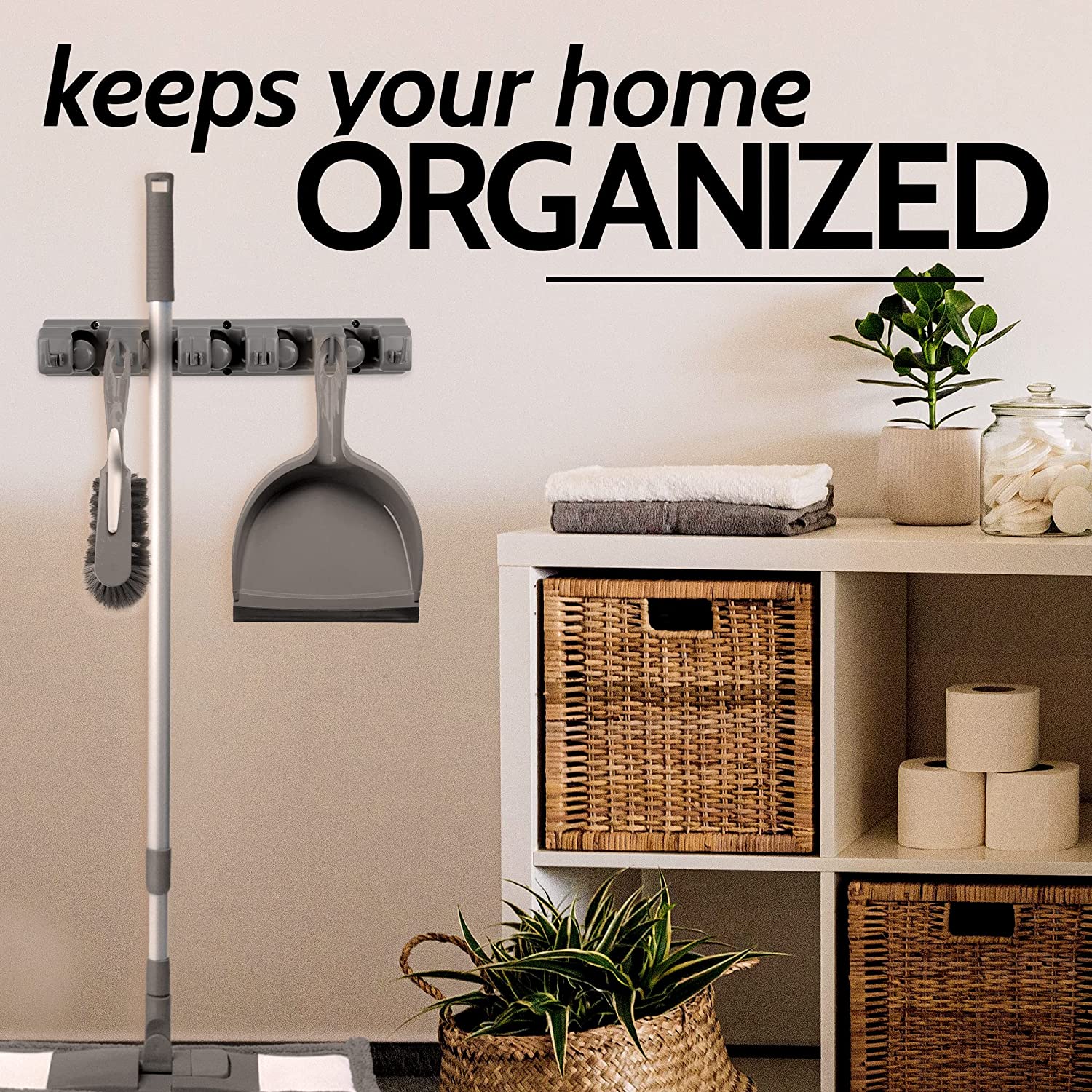 Zulay Home Mop and Broom Organizer Wall Mount - Zulay KitchenZulay Kitchen