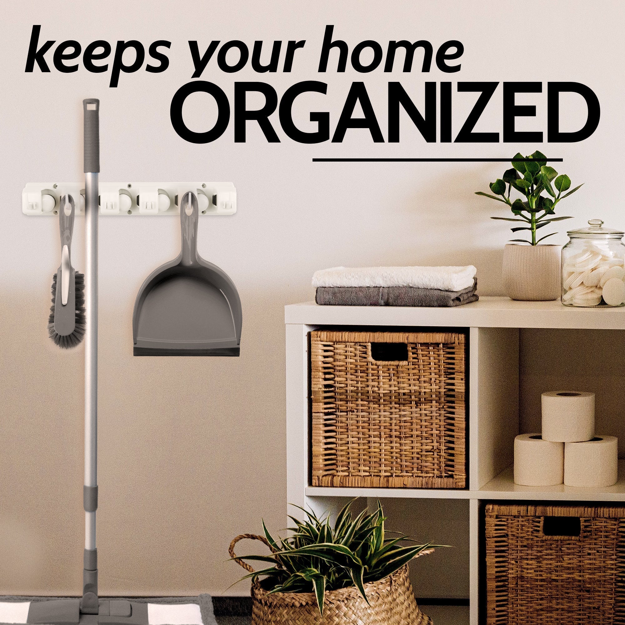 Zulay Home Mop and Broom Organizer Wall Mount - Zulay KitchenZulay Kitchen